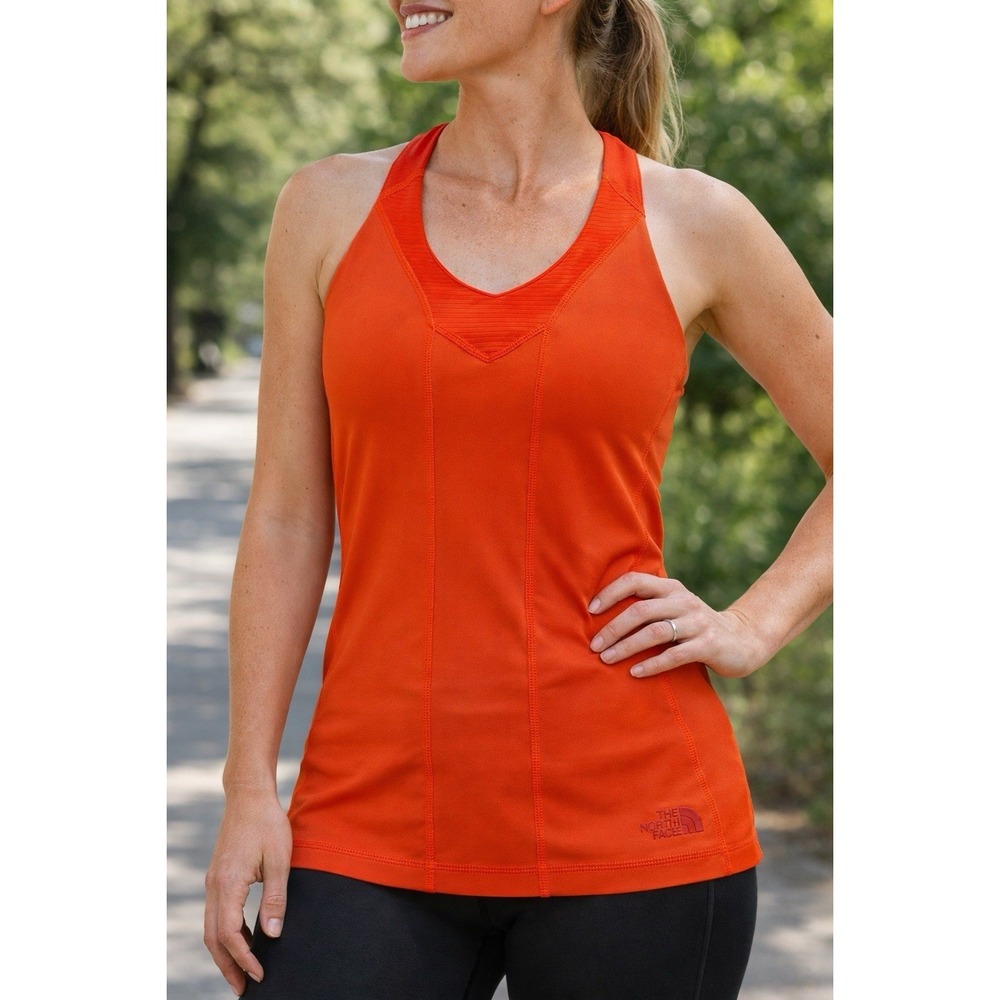 The North Face Tadasana Vapor Wick Womens S Racerback Athletic Tank Top Orange